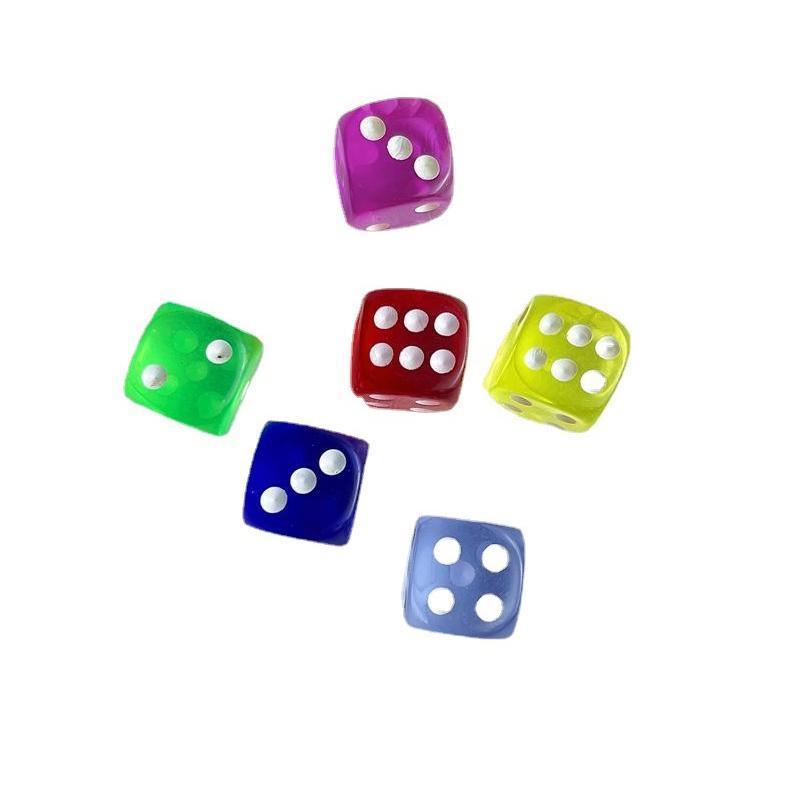 12-48PCS 6 Sided Games Dice Transparent Coloured Game Play Toy Bulk Board Game - 12PCS 3