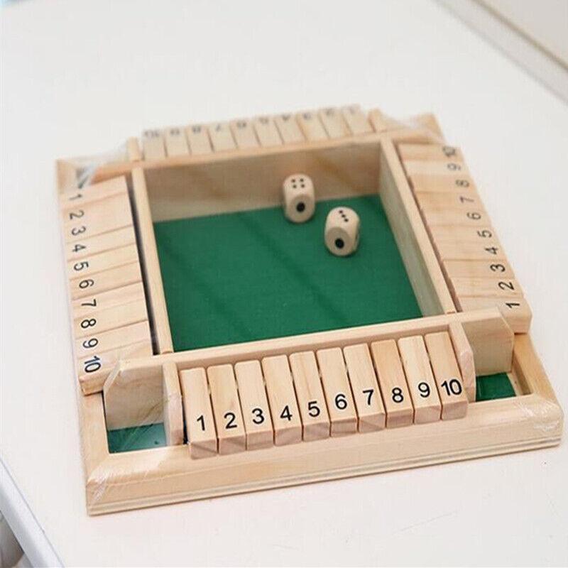Shut The Box Game Wooden Board Number Drinking Dice Toy Family Traditional Au Dm - Red #1 4