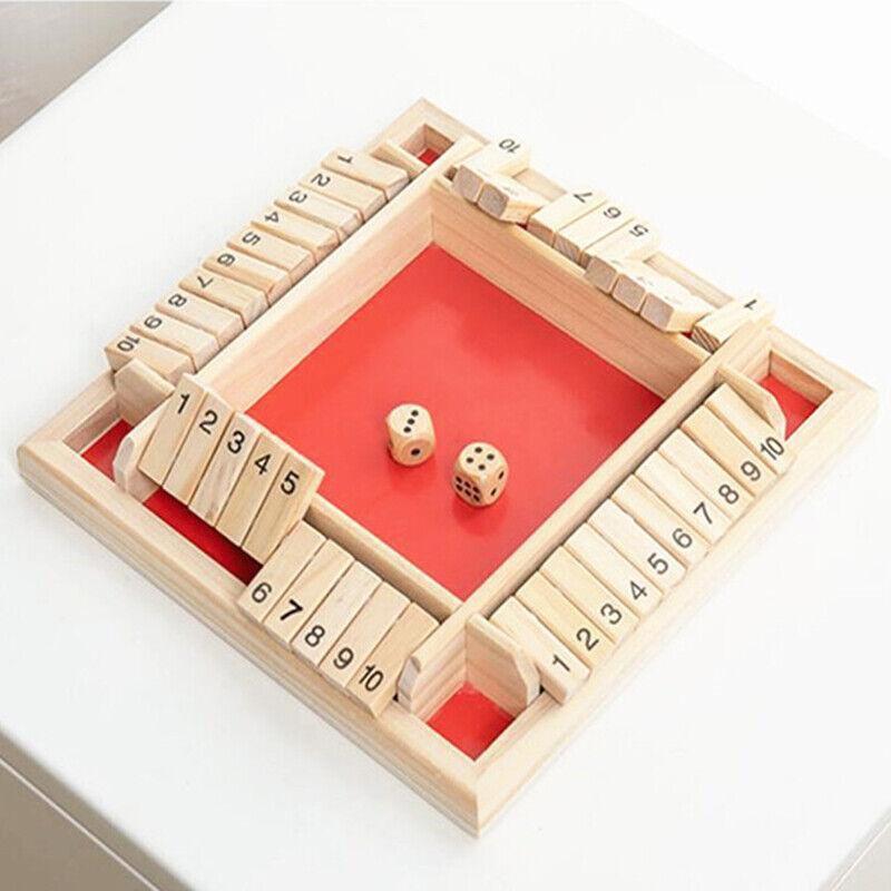 Shut The Box Game Wooden Board Number Drinking Dice Toy Family Traditional Au Dm - Red #1 5