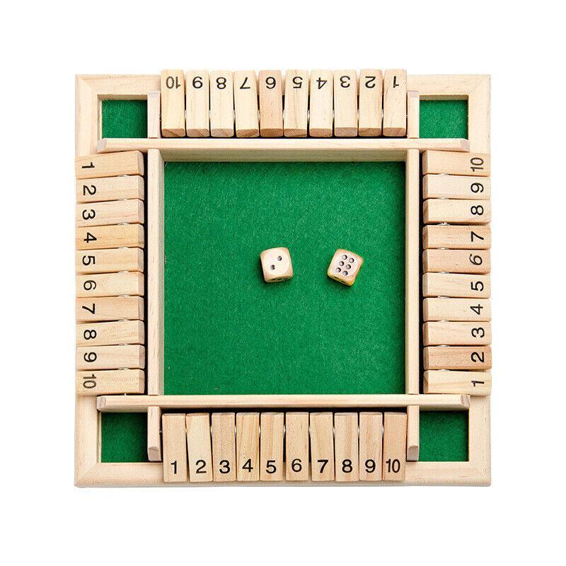 Shut The Box Game Wooden Board Number Drinking Dice Toy Family Traditional Au Dm - Red #1 6
