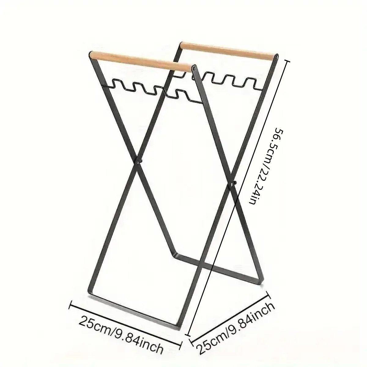 Outdoor Portable Wooden Folding Garbage Rack Picnic Barbecue Plastic Bag Holder 3