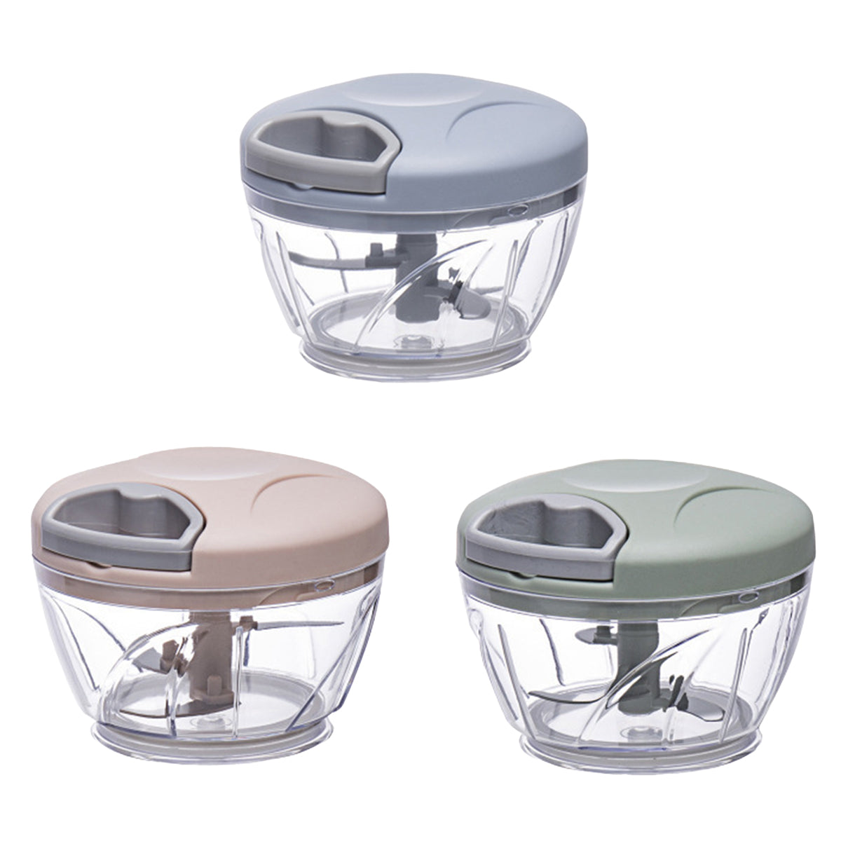 500ml Manual Meat Mincer Garlic Chopper Rotate Garlic Press Crusher Vegetabl - Green