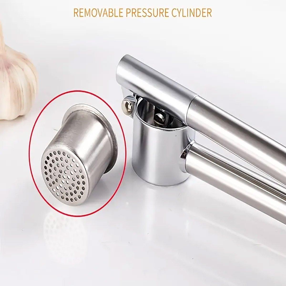 Stainless Steel Garlic Press Peeler Zinc Alloy Kitchen Tool Garlic Crusher 4