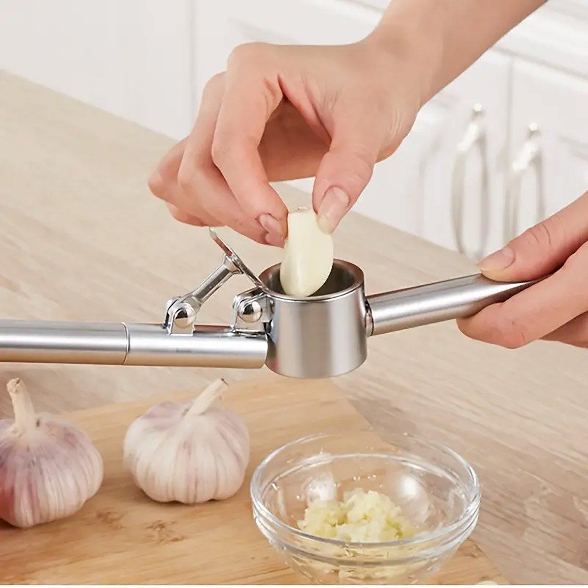 Stainless Steel Garlic Press Peeler Zinc Alloy Kitchen Tool Garlic Crusher 5