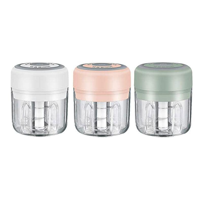 250Ml Usb Rechargeable Mini Food Garlic Grinder Electric Garlic Chopper Cordless - Green