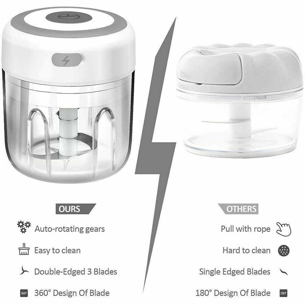 250Ml Usb Rechargeable Mini Food Garlic Grinder Electric Garlic Chopper Cordless - White 5