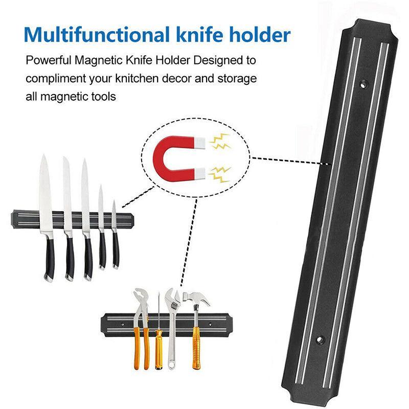 2X Magnetic Knife Rack Magnet Wall Mount Holder Strip Utensil Shelf Kitchen Tool 5