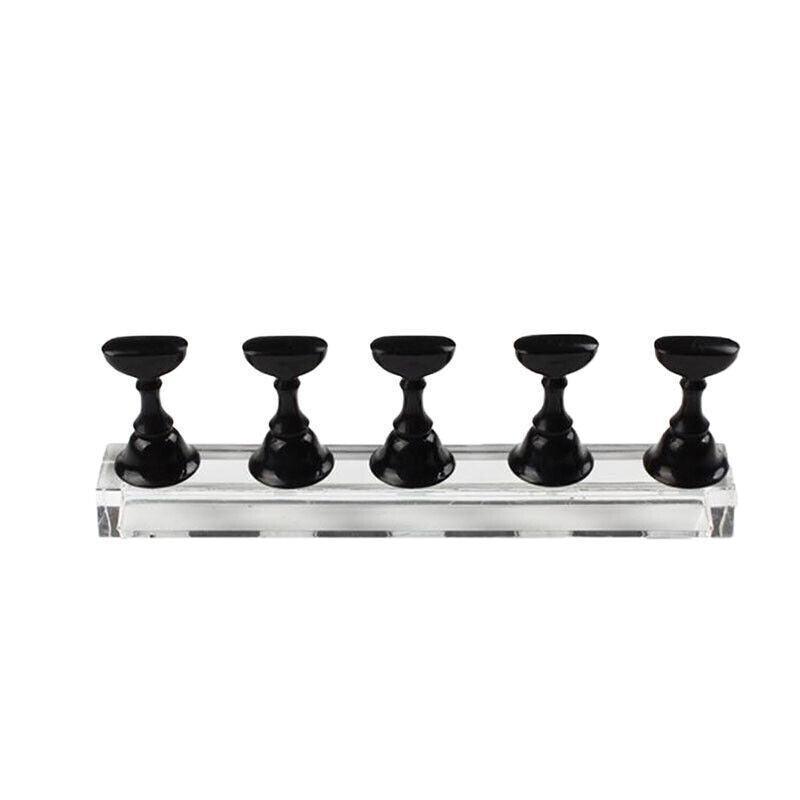 Acrylic Nail Display Stand with Snap On Tips Holders for Practice and Display - Black 6