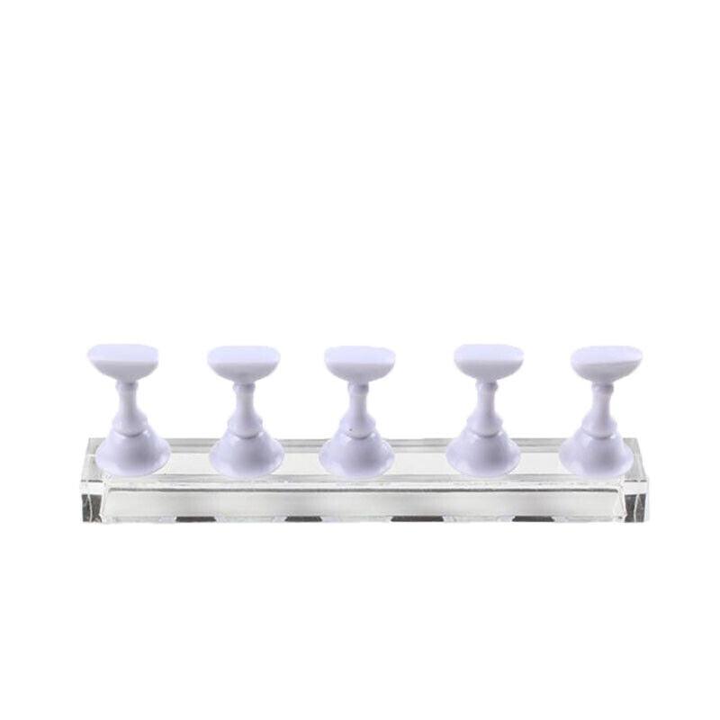 Acrylic Nail Display Stand with Snap On Tips Holders for Practice and Display - Silver 7