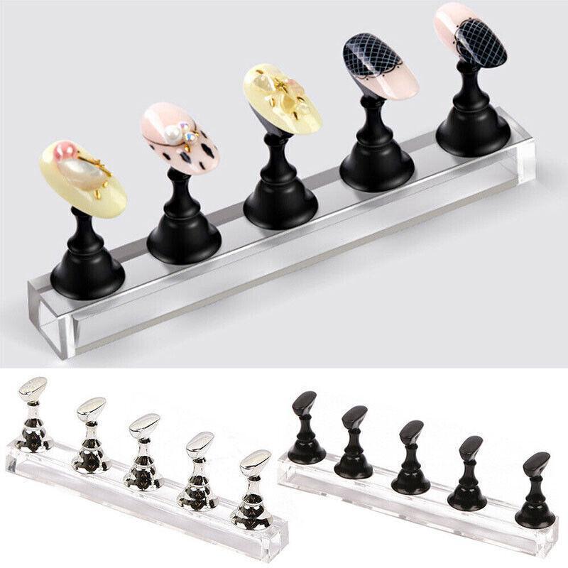 Acrylic Nail Display Stand with Snap On Tips Holders for Practice and Display - White 3
