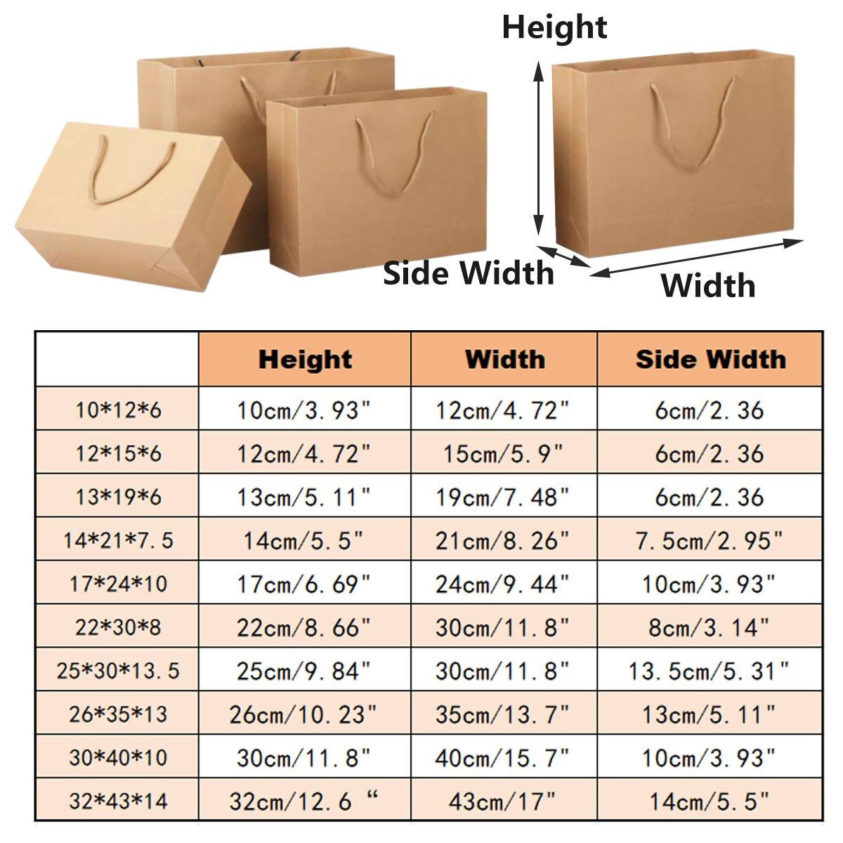 25pcs Paper Gift Bags Handbag Kraft Paper BagsParty Favors Wedding Packaging - 25x30x13.5cm 3