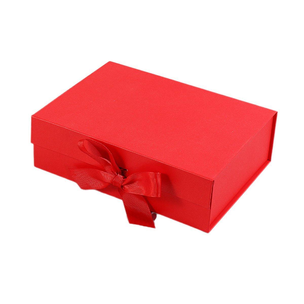 5X Medium Premium Gift Boxes with Ribbon Multi-Color Hamper Packaging Set - Orange 6
