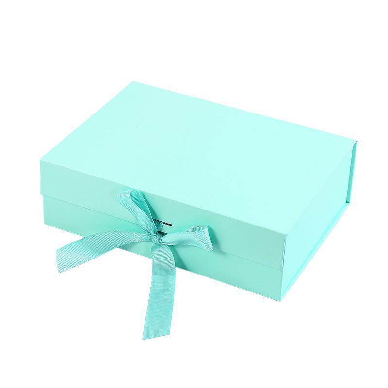 Elegant Ribbon Flip Folding Gift Boxes Multiple Colors High-Quality Cardboard - Black 10