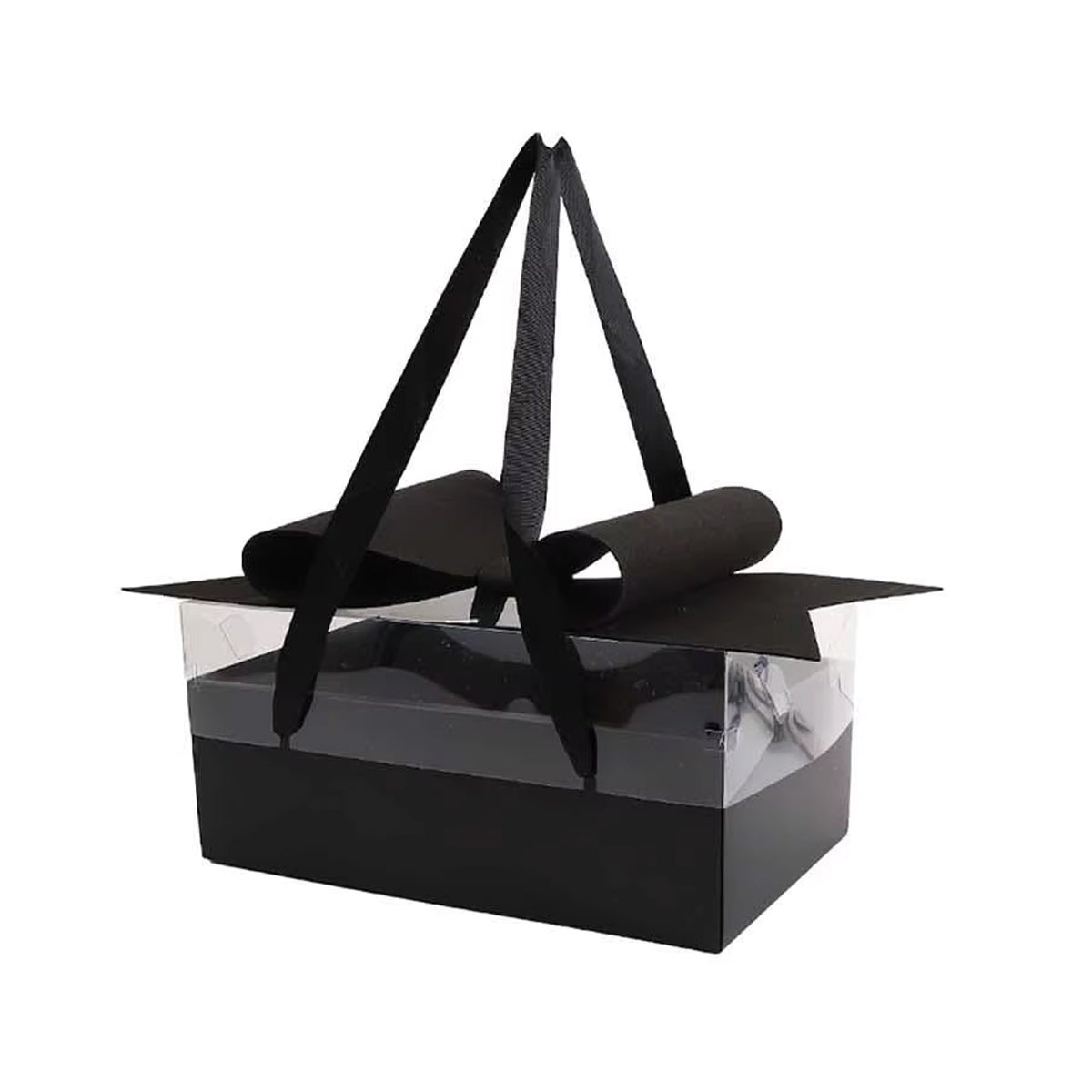 Clear Handheld Flower Gift Box Bow Fruit Flower Packaging Display Box Floral - Red 7
