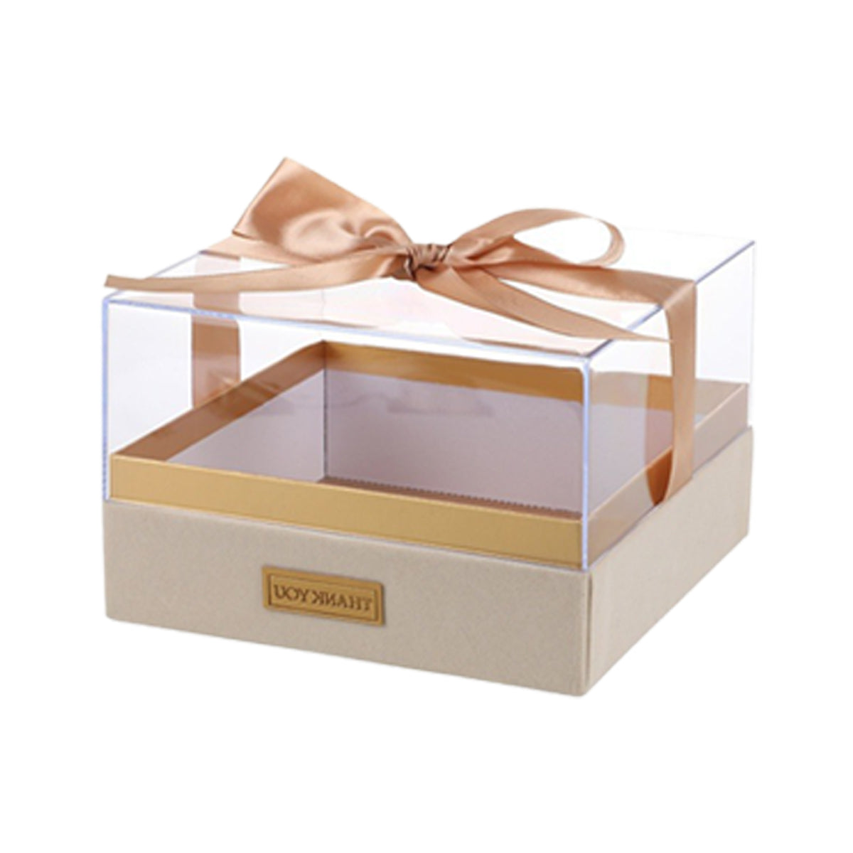 Acrylic Gift Box Clear Souvenir Display Case Bow Storage Container for Packaging - Red - L 10