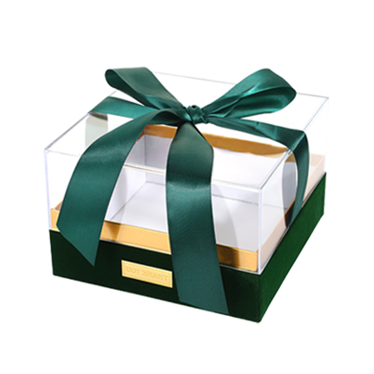 Acrylic Gift Box Clear Souvenir Display Case Bow Storage Container for Packaging - Red - L 15