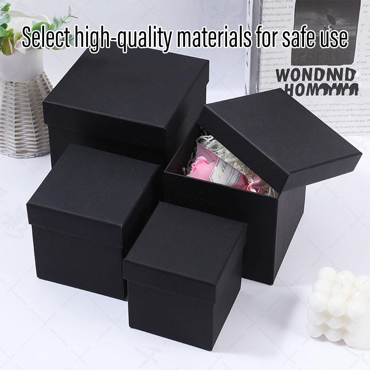 Square Gift Boxes 8pcs Empty Packaging Boxes for Favour Party Wedding Storage - Black-20x16.5cm 4