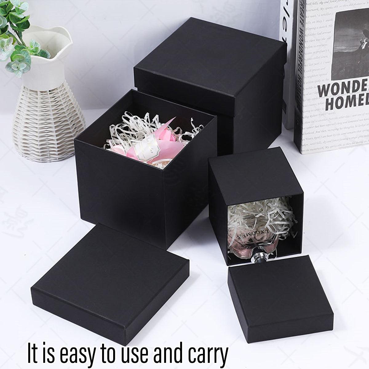 Square Gift Boxes 8pcs Empty Packaging Boxes for Favour Party Wedding Storage - Black-20x16.5cm 5