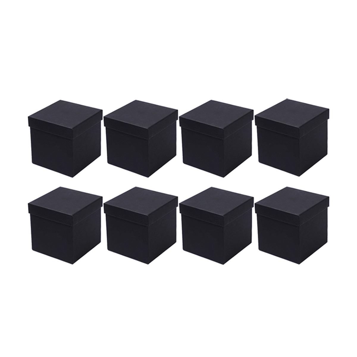 Square Gift Boxes 8pcs Empty Packaging Boxes for Favour Party Wedding Storage - Black-20x16.5cm 7