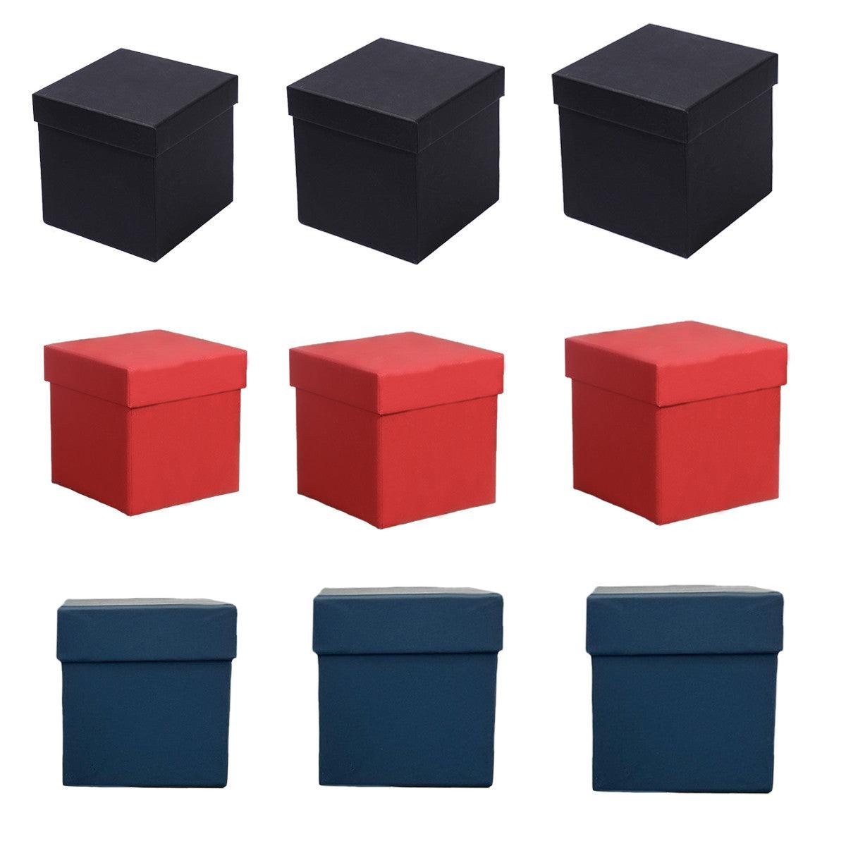 Square Gift Boxes 8pcs Empty Packaging Boxes for Favour Party Wedding Storage - Red-20x16.5cm