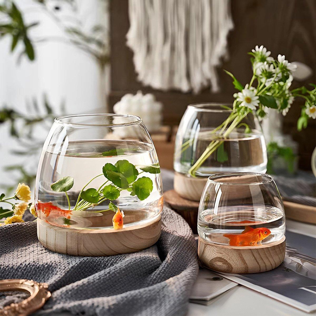 Japanese Style Small Glass Vases Fish Tank for Elegant Home Decor - S 5
