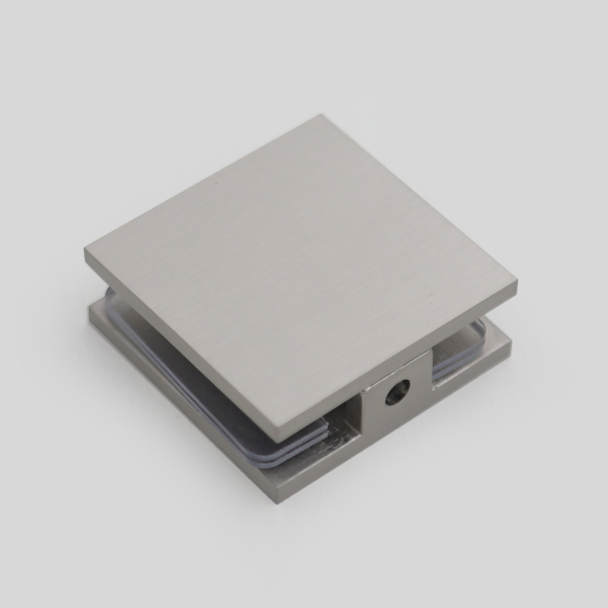 Shower Glass Clip Single Hole Square Bracket Partition Bathroom Accessories - Chrome 5