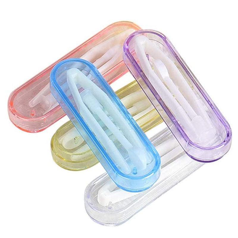 Contact Lens Tweezers Stick Inserter Remover Tool Kit Tip Storage Case Box Set - White