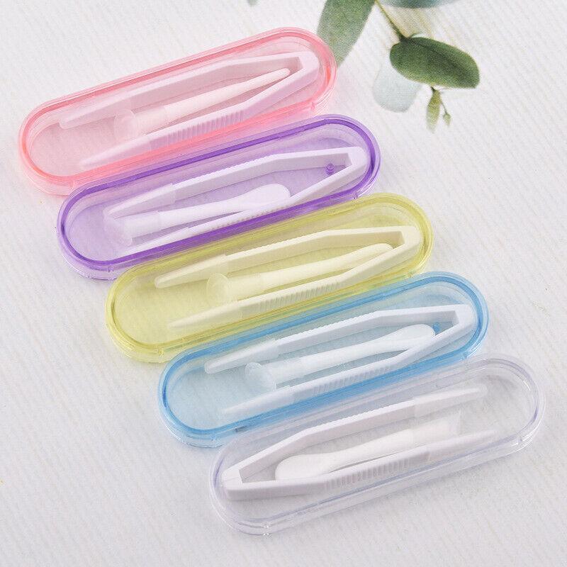 Contact Lens Tweezers Stick Inserter Remover Tool Kit Tip Storage Case Box Set - White 4