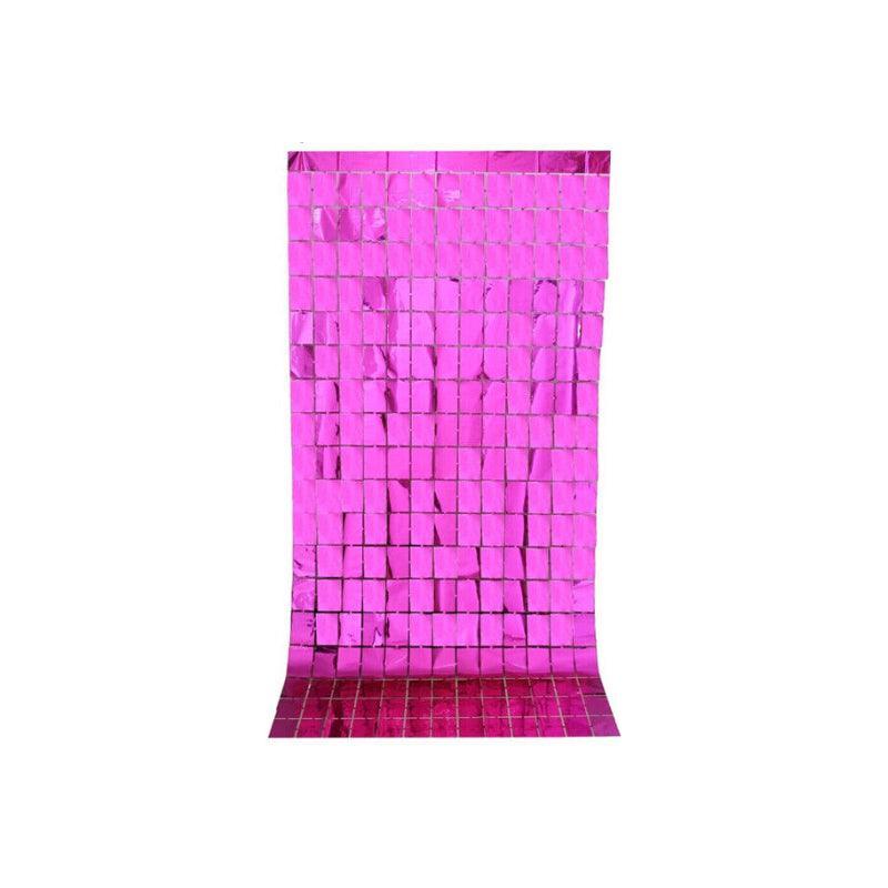 Rectangle Tinsel Curtain Shimmer Wall Backdrop 2M Length Party Decoration Sequin - Black 8