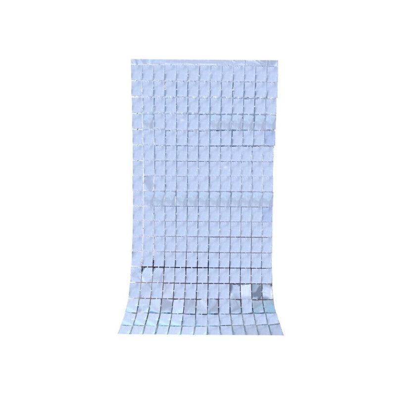 Rectangle Tinsel Curtain Shimmer Wall Backdrop 2M Length Party Decoration Sequin - Light Blue 11
