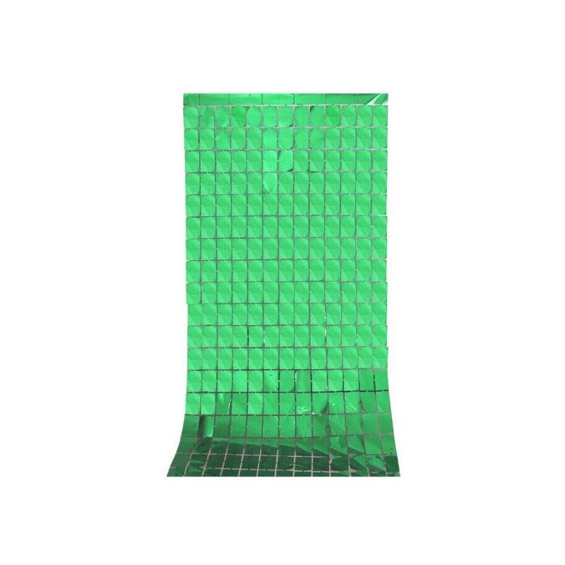 Rectangle Tinsel Curtain Shimmer Wall Backdrop 2M Length Party Decoration Sequin - Light Blue 12