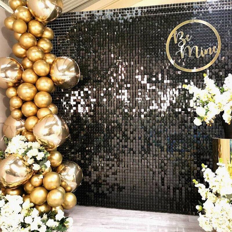 Rectangle Tinsel Curtain Shimmer Wall Backdrop 2M Length Party Decoration Sequin - Light Pink 3