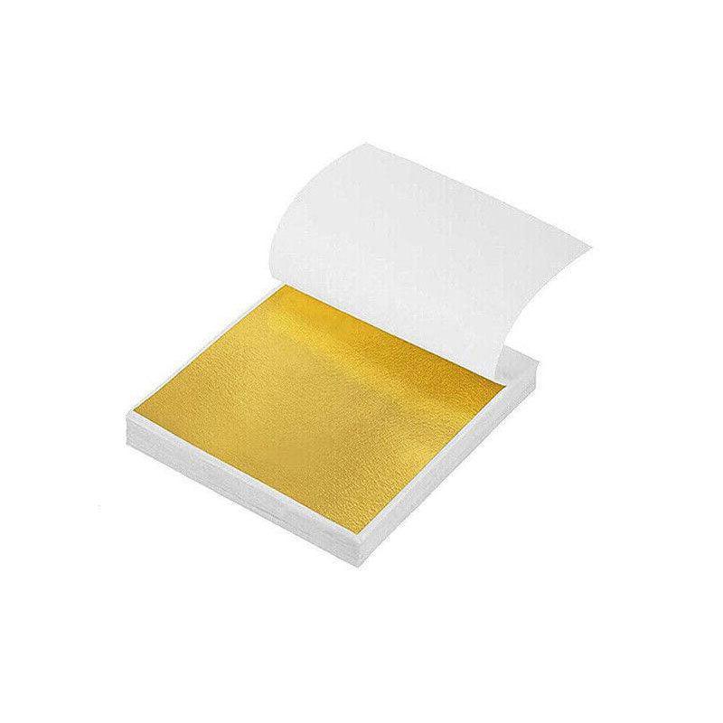100X Gilding Gold & Silver Leaf Sheets for Nail Art & Craft Decoration - Silver 6