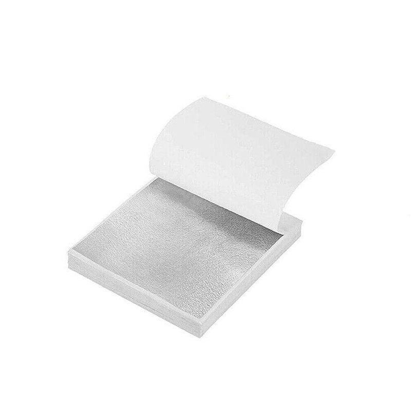100X Gilding Gold & Silver Leaf Sheets for Nail Art & Craft Decoration - Silver 7