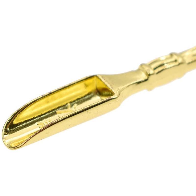 2PCS Gold Mini Scoop Spoon Metal Powder Spatula for Kitchen Craft or Resin Use 4