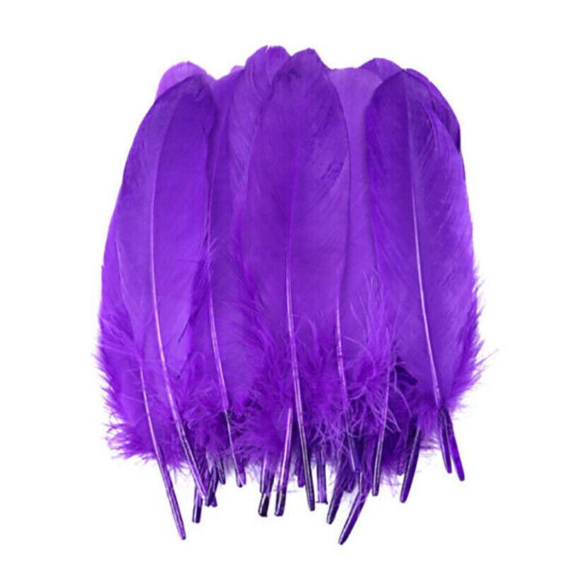 50X Craft Feathers Goose Feather Diy Art Party Decoration Wedding Dream Catcher - Red 8