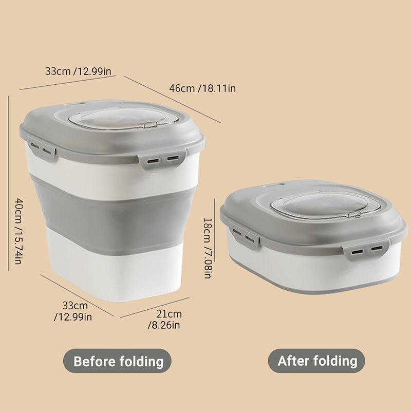 Large Capacity Pet Food Storage Box Foldable Design with Seal Lid - Pink 3