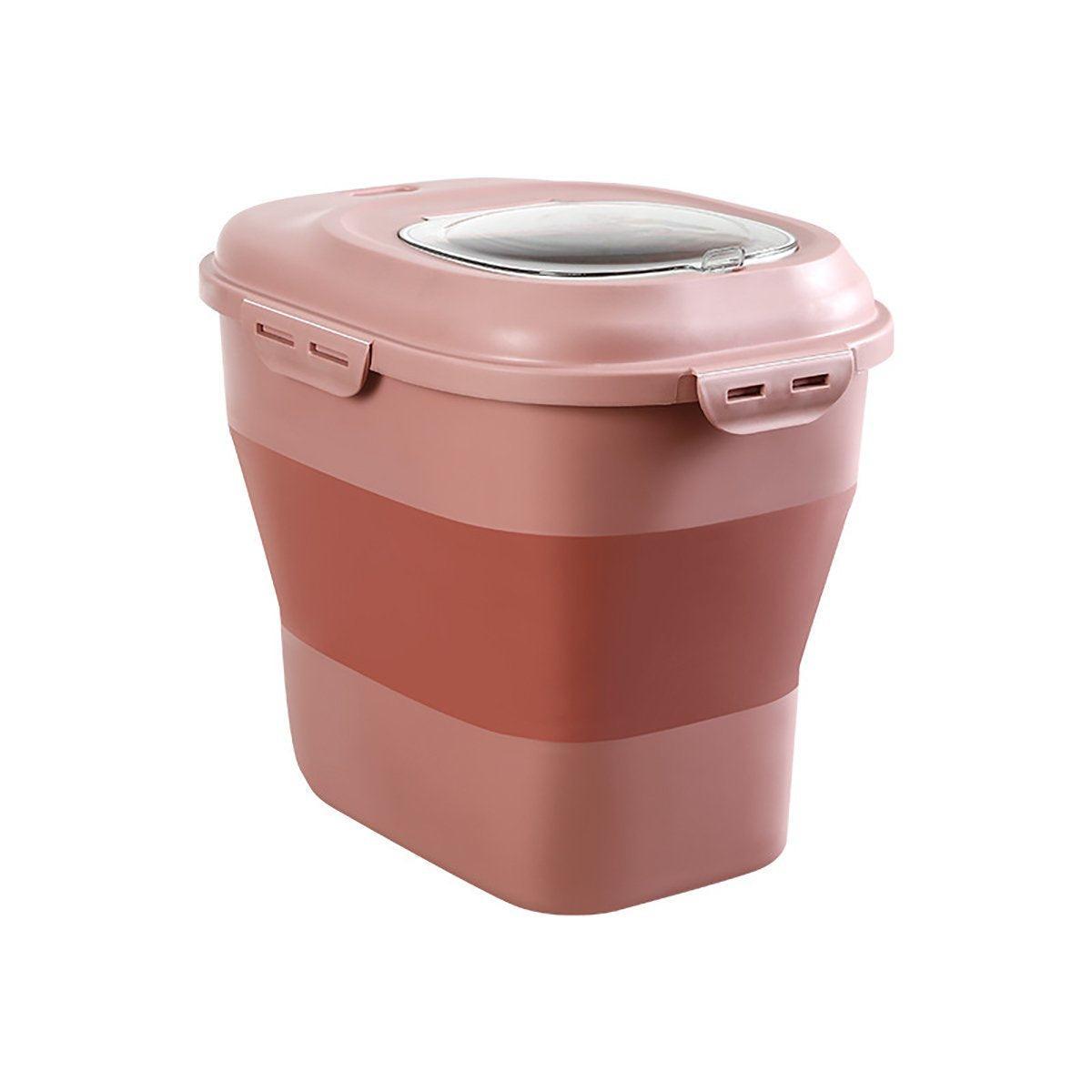 Large Capacity Pet Food Storage Box Foldable Design with Seal Lid - Pink 8