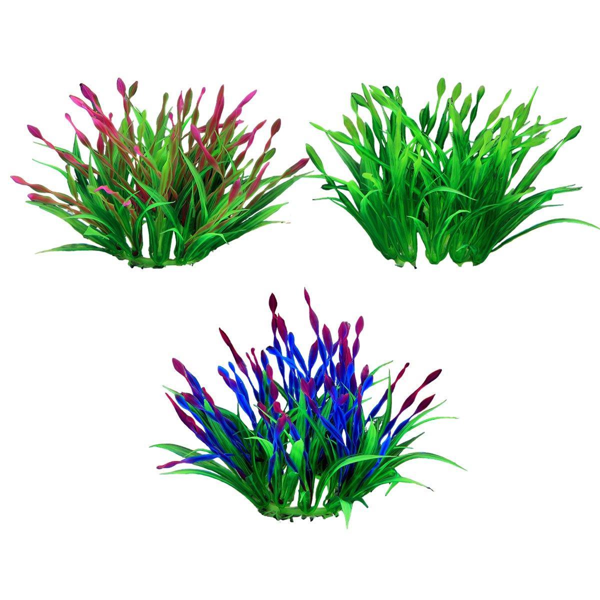 Artificial Water Grass Fish Tank Decoration Aquarium Landscape Simulation Plants - 05-3PCS 10