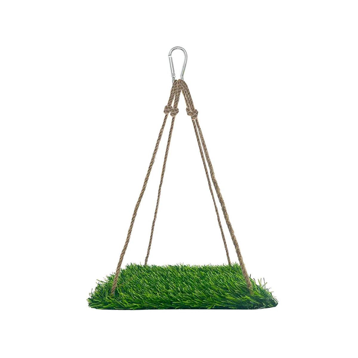 Parrot Turf Hammock Climbing Toy for Hamster Pet Bed Hanging Swing for Small Pet - Quadrate 7