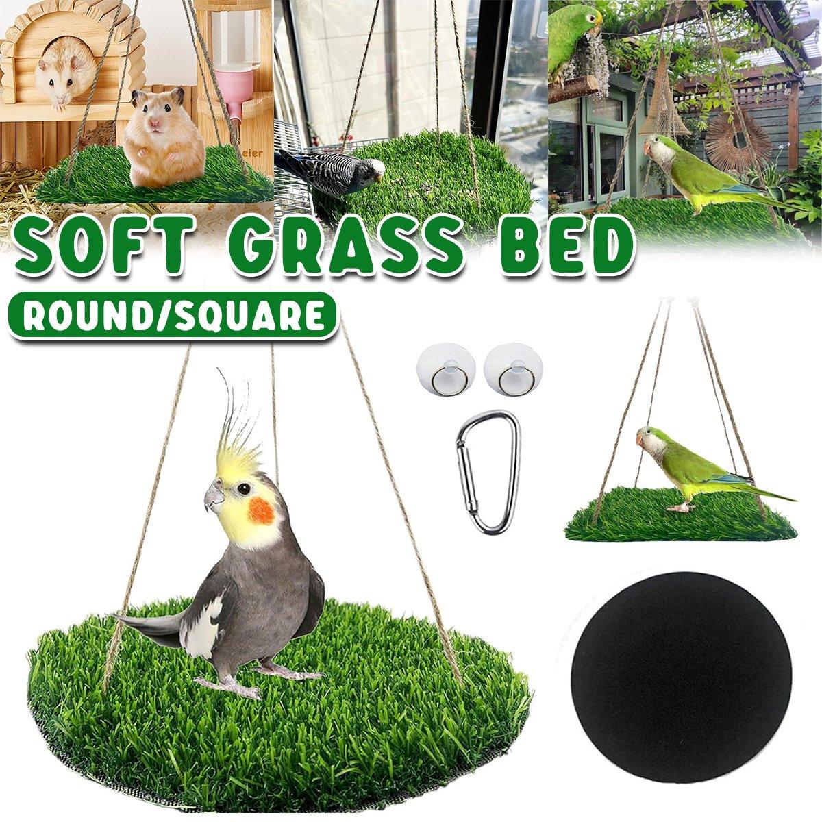 Parrot Turf Hammock Climbing Toy for Hamster Pet Bed Hanging Swing for Small Pet - Roundness