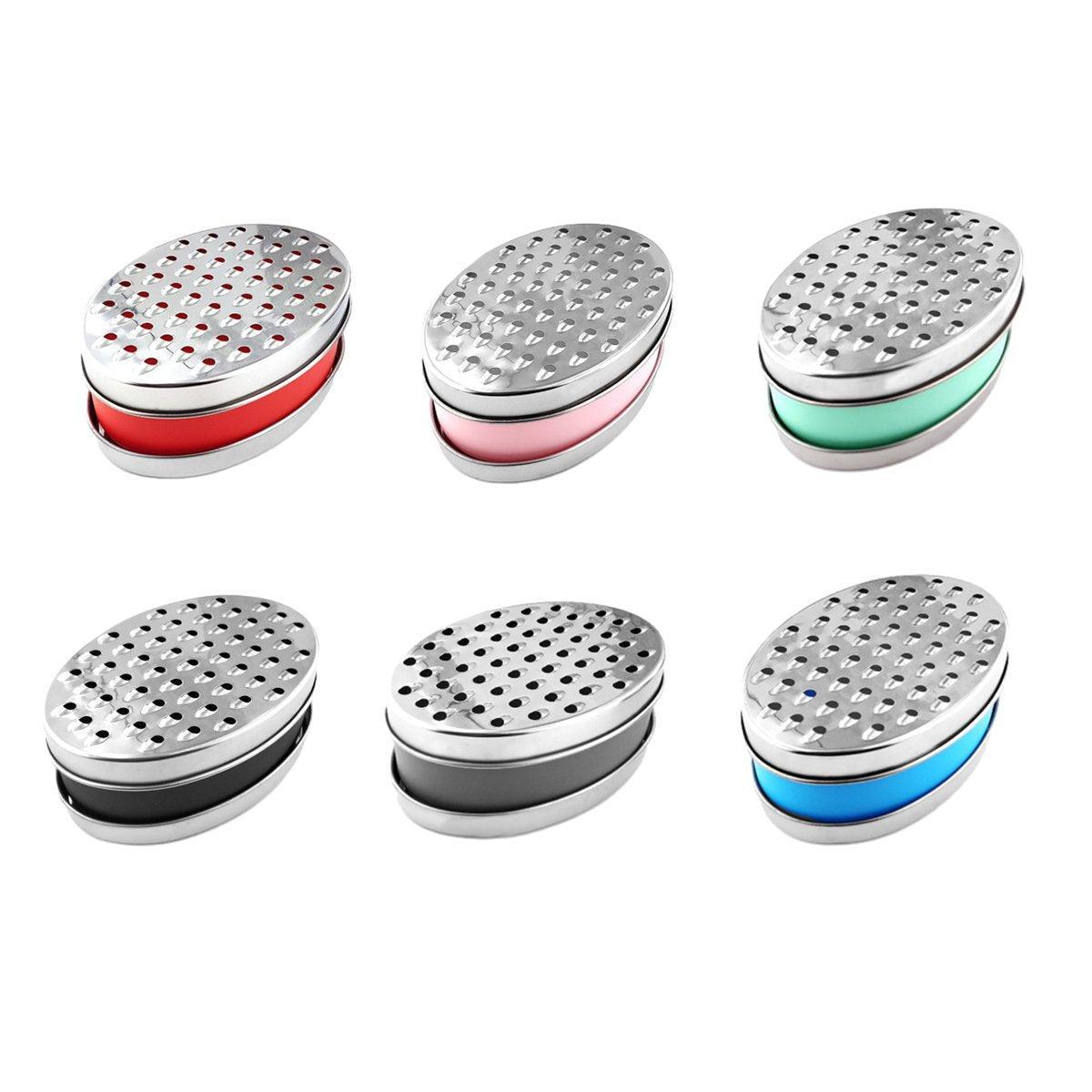 Stainless Steel Kitchen Cheese Grater with Container Storing Fruits Cheese Box - Pink