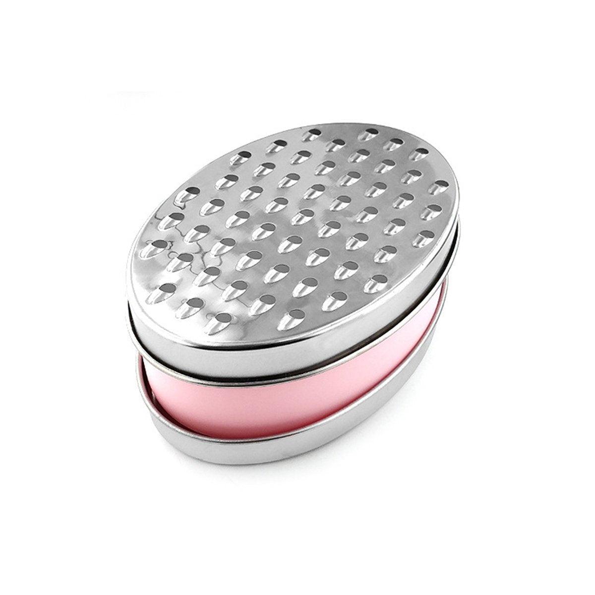 Stainless Steel Kitchen Cheese Grater with Container Storing Fruits Cheese Box - Pink 8