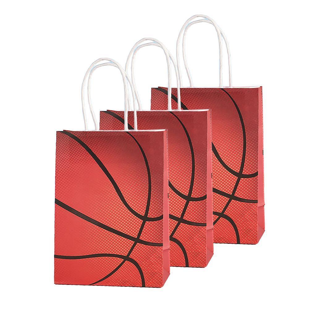 30PCS Fashion Ball Kraft Paper Gift Bag Festivals gift tote bag Party Favor Bag - Green-Football-30pcs 9