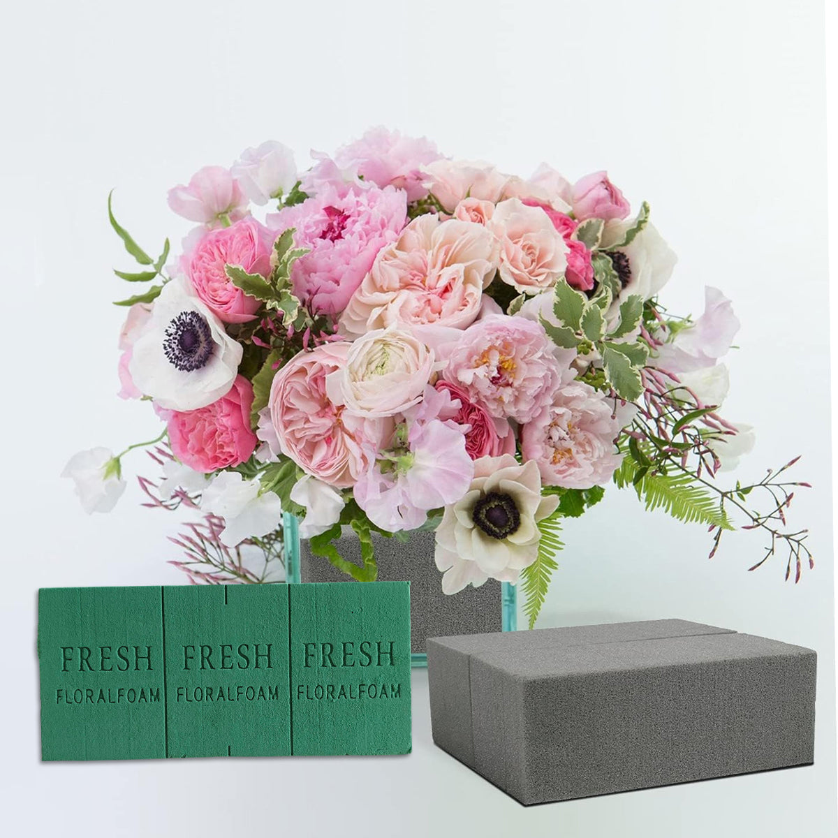Floral Foam Blocks for Dry Wet Artificial Flower Arrangements Florist Supplies - Dry 2PCS 3