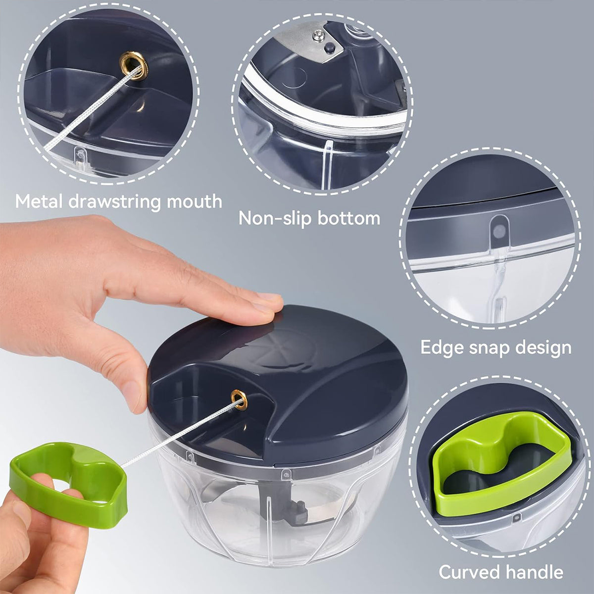 Garlic Press Chopper Slicer Hand Presser Grinder Crusher Home Kitchen Tools Use - 1000ml 4