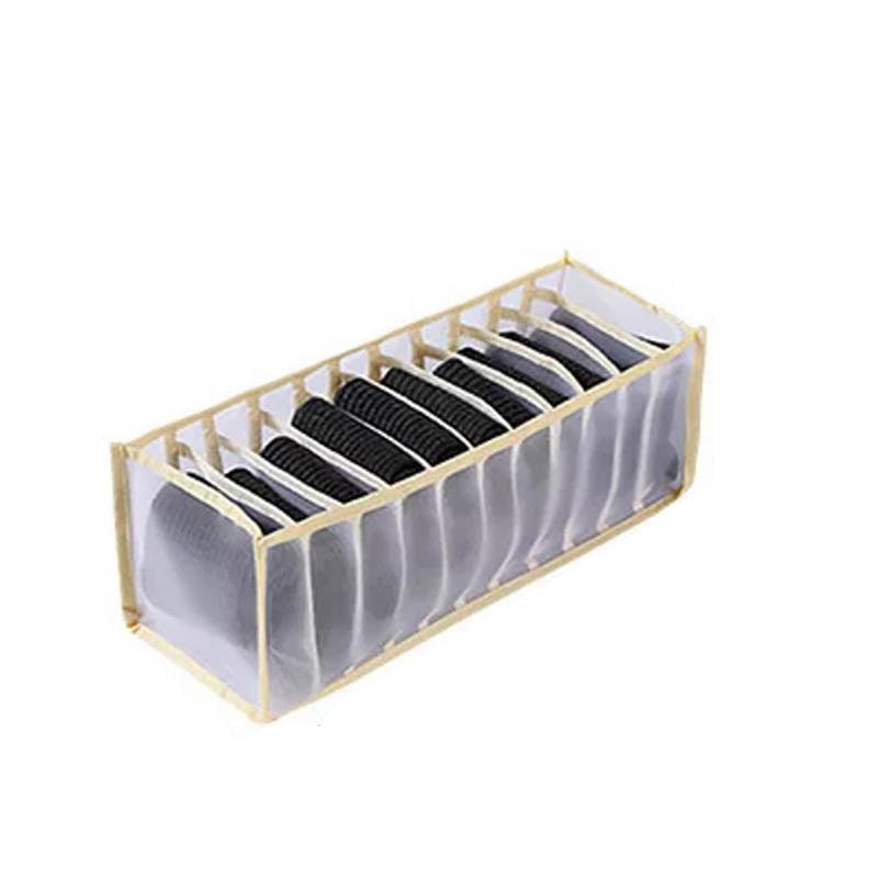 Foldable Drawer Organizer Divider Bra Sock Underwear Storage Closet Wardrobe - Grey with 7 Boxes 11