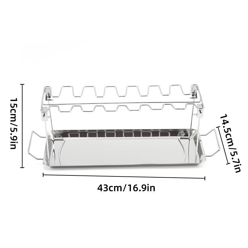 Foldable Stainless Steel Barbecue Grill Rack for Chicken Legs Outdoor Cooking 3