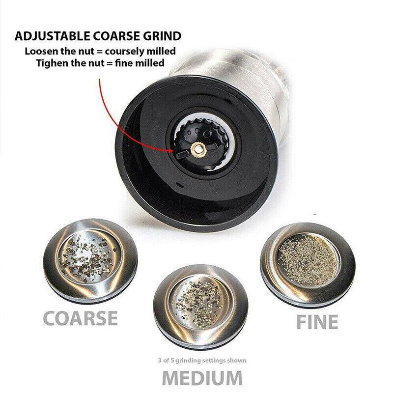 Stainless Steel Manual Salt and Pepper Grinder with Adjustable Ceramic Core - 200ML 5