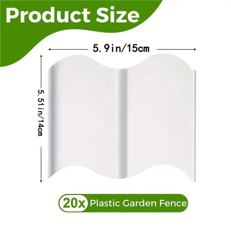 20PCS Garden Edging Fence Decorative Plastic Lawn Border Panels Landscaping - Green 3